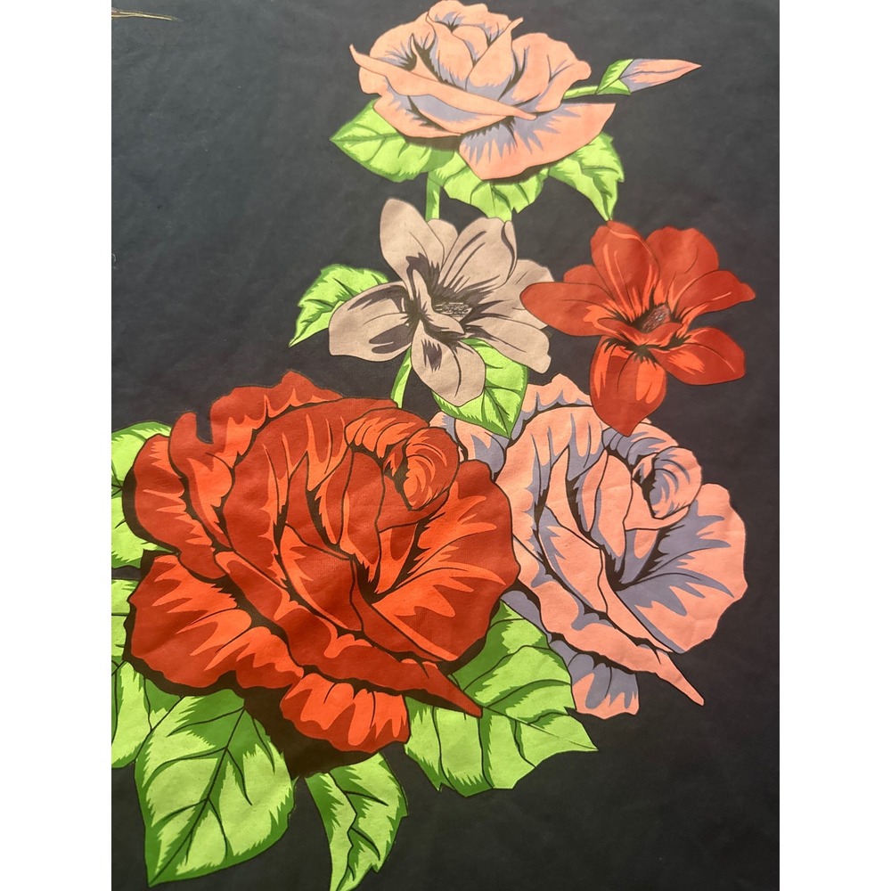 YoungLA Hummingbird Rose Graphic Tee Navy Blue XL Floral Streetwear Short Sleeve - Picture 3 of 7